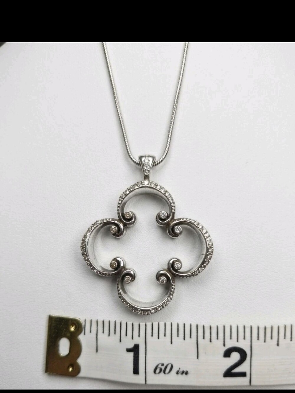 Brighton Toledo Mido Reversible Swarovski Crystal Quatrefoil Pendant Necklace - Picture 8 of 9